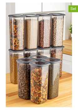 Violeta Home Pojemniki (12 szt.) w kolorze szarym - 10 x 24,5 x 10 cm ze sklepu Limango Polska w kategorii Pojemniki kuchenne - zdjęcie 176400970