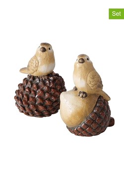 Boltze Dekoracje (2 szt.) &quot;Miero&quot; w kolorze brązowo-beżowym - wys. 13 cm ze sklepu Limango Polska w kategorii Dekoracje - zdjęcie 176405651