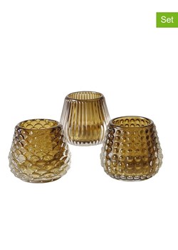Boltze Świeczniki (3 szt.) "Zato" w kolorze jasnobrązowym - wys. 6,5 x Ø 7,5 cm ze sklepu Limango Polska w kategorii Świeczniki - zdjęcie 176406042