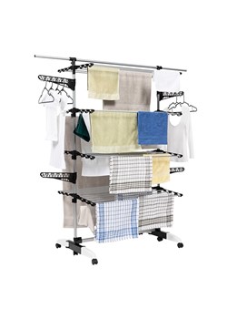 IDOMYA Essentials Suszarka w kolorze srebrno-czarnym na pranie - 178 x 165 x 67 cm ze sklepu Limango Polska w kategorii Akcesoria łazienkowe - zdjęcie 176407114