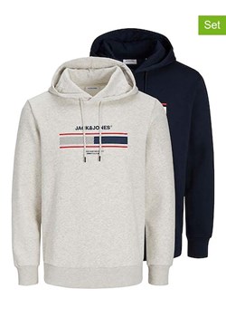 Jack &amp; Jones Bluza (2 szt.) w kolorze szarym i granatowym ze sklepu Limango Polska w kategorii Bluzy męskie - zdjęcie 176409432