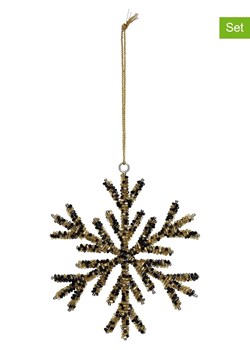 Kersten Zawieszki dekoracyjne (4 szt.) &quot;Snowflake&quot; w kolorze złoto-czarnym- Ø 13 cm ze sklepu Limango Polska w kategorii Dekoracje bożonarodzeniowe - zdjęcie 176409980