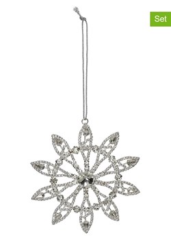 Kersten Zawieszki dekoracyjne (4 szt.) &quot;Star&quot; w kolorze srebrnym - Ø 12 cm ze sklepu Limango Polska w kategorii Dekoracje bożonarodzeniowe - zdjęcie 176410040