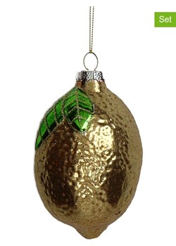 Kersten Bombki (2 szt.) &quot;Lemon&quot; w kolorze złotym - wys. 11 cm ze sklepu Limango Polska w kategorii Dekoracje bożonarodzeniowe - zdjęcie 176410082