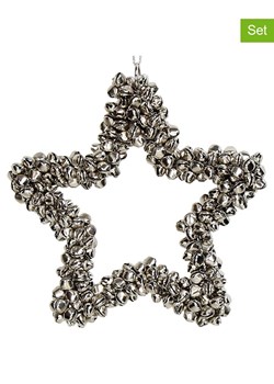 Kersten Zawieszki dekoracyjne (2 szt.) &quot;Star&quot; w kolorze srebrnym - 14 x 14 cm ze sklepu Limango Polska w kategorii Dekoracje bożonarodzeniowe - zdjęcie 176410101