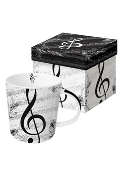 ppd Kubek jumbo &quot;I Love Music&quot; w kolorze czarno-białym - 350 ml ze sklepu Limango Polska w kategorii Naczynia - zdjęcie 176411870