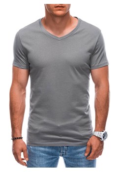 T-shirt męski basic V-neck EM-TSBS-0101 - szary V8 ze sklepu Edoti w kategorii T-shirty męskie - zdjęcie 176412921