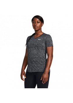 Damska koszulka treningowa Under Armour Tech SSV- Twist - szara ze sklepu Sportstylestory.com w kategorii Bluzki damskie - zdjęcie 176417820