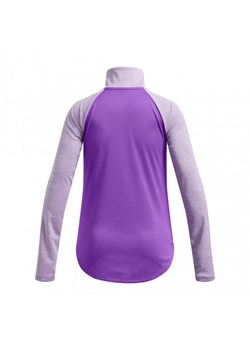 Dziewczęca bluza treningowa nierozpinana bez kaptura Under Armour Tech Graphic 1/2 Zip - fioletowa ze sklepu Sportstylestory.com w kategorii Bluzy dziewczęce - zdjęcie 176421320