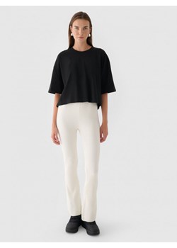 Damski t-shirt basic Outhorn OTHWAW24TTSHF1754 - czarny ze sklepu Sportstylestory.com w kategorii Bluzki damskie - zdjęcie 176421821