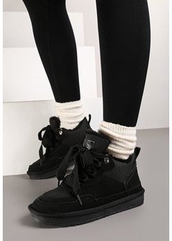 Czarne Sneakersy Vices w Stylu Śniegowców Ocieplane z Szerokim Sznurowaniem Rennith ze sklepu born2be.pl w kategorii Buty sportowe damskie - zdjęcie 176431740