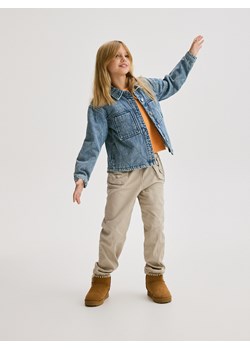 Reserved - Spodnie z łańcuszkiem - beżowy ze sklepu Reserved w kategorii Spodnie dziewczęce - zdjęcie 176440894