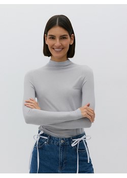 Reserved - Longsleeve z dodatkiem wełny - jasnoszary ze sklepu Reserved w kategorii Bluzki damskie - zdjęcie 176442124