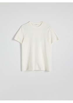 Reserved - Bawełniany t-shirt regular fit - złamana biel ze sklepu Reserved w kategorii T-shirty męskie - zdjęcie 176442483