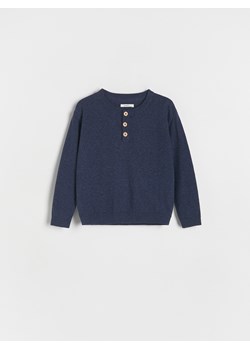 Reserved - Sweter z lnem - granatowy ze sklepu Reserved w kategorii Swetry chłopięce - zdjęcie 176442610