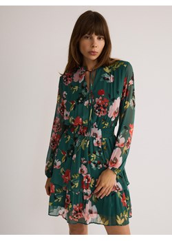 Reserved - Wzorzysta sukienka mini - zielony ze sklepu Reserved w kategorii Sukienki - zdjęcie 176442863