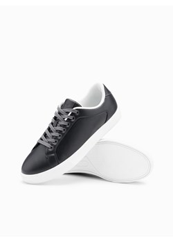 Klasyczne buty męskie sneakersy z wysoką podeszwą – grafitowe V4 OM-FOCS-0165 ze sklepu ombre w kategorii Buty sportowe męskie - zdjęcie 176444873