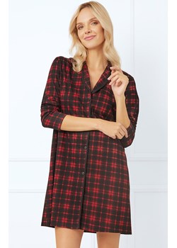 Koszula nocna damska z długim rękawem Nicola, Kolor czarno-czerwony, Rozmiar S, Italian Fashion ze sklepu Intymna w kategorii Koszule nocne - zdjęcie 176471083