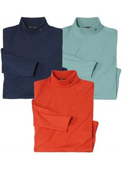 Zestaw 3 wygodnych półgolfów Cosy ze sklepu Atlas For Men w kategorii Swetry męskie - zdjęcie 176536580