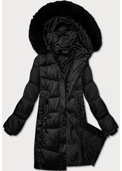 Zimowa pikowana kurtka plus size z kapturem S'west czarna (B8267-1) ze sklepu goodlookin.pl w kategorii Kurtki damskie - zdjęcie 176539404