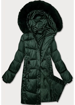 Zimowa pikowana kurtka plus size z kapturem S'west ciemny zielony (B8267-10) ze sklepu goodlookin.pl w kategorii Kurtki damskie - zdjęcie 176539584