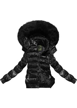 Krótka kurtka zimowa w kwiaty czarna (CAN-597) - id: 24708 - marki Goodlookin.pl - 176539752 Krótka kurtka zimowa w kwiaty czarna (CAN-597) ze sklepu goodlookin.pl w kategorii Kurtki damskie - zdjęcie 176539752