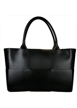 Czarna torebka ze skóry naturalnej gładkiej borse in pelle ze sklepu melon.pl w kategorii Torby Shopper bag - zdjęcie 176542462