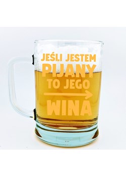 ŚMIESZNY KUFEL NA PREZENT - JEŚLI JESTEM PIJACY - STRZAŁKA W PRAWO ze sklepu Time For Fashion w kategorii Szklanki - zdjęcie 176551211
