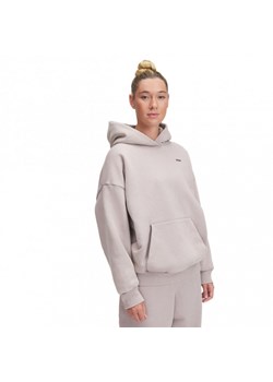 Damska bluza dresowa nierozpinana z kapturem Under Armour UA Icon Hwt Flc Os Hdy - beżowa ze sklepu Sportstylestory.com w kategorii Bluzy damskie - zdjęcie 176554994