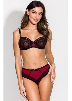 Figi damskie czarno-czerwone Porto 19207, Kolor czarno-czerwony, Rozmiar 2XL, Mediolano ze sklepu Intymna w kategorii Majtki damskie - zdjęcie 176556711