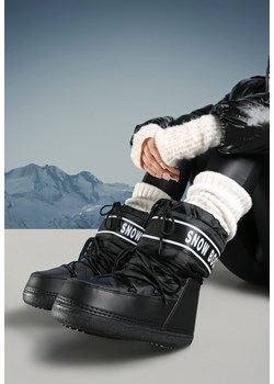 Czarne Śniegowce za Kostkę z Ozdobnym Wiązaniem Zesdi ze sklepu born2be.pl w kategorii Śniegowce damskie - zdjęcie 176561491