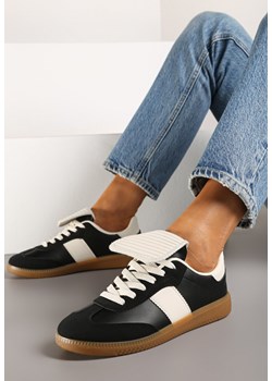 Czarne Sneakersy na Płaskiej Podeszwie z Wywiniętym Językiem Felilora ze sklepu born2be.pl w kategorii Buty sportowe damskie - zdjęcie 176561783