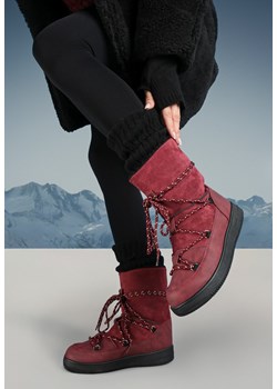 Bordowe Śniegowce Moonlight Dance ze sklepu born2be.pl w kategorii Śniegowce damskie - zdjęcie 176561943