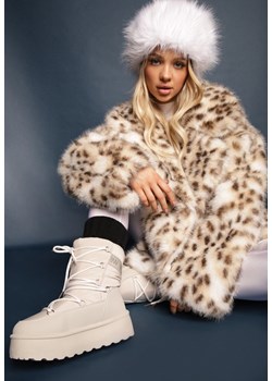 Beżowe Śniegowce na Platformie z Ozdobnym Wiązaniem Zingie ze sklepu renee.pl w kategorii Śniegowce damskie - zdjęcie 176562573