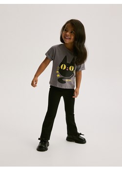 Reserved - Ocieplane spodnie flare - czarny ze sklepu Reserved w kategorii Spodnie dziewczęce - zdjęcie 176564173