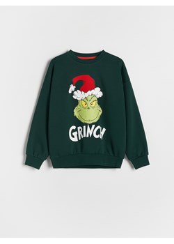 Reserved - Świąteczna bluza Grinch - ciemnozielony ze sklepu Reserved w kategorii Bluzy chłopięce - zdjęcie 176565192