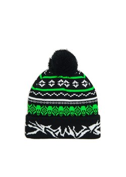 Cropp - Czapka beanie z pomponem - zielony ze sklepu Cropp w kategorii Czapki zimowe męskie - zdjęcie 176575200