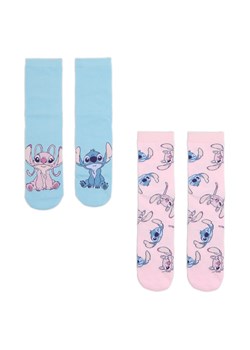 Cropp - 2 pack skarpet Stitch i Andzia - błękitny ze sklepu Cropp w kategorii Skarpetki damskie - zdjęcie 176577893