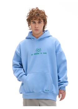 Cropp - Błękitna bluza hoodie Rick i Morty - fioletowy ze sklepu Cropp w kategorii Bluzy męskie - zdjęcie 176579314