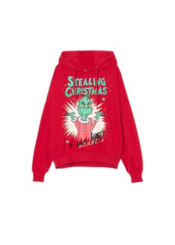 Cropp - Świąteczna bluza z Grinchem - czerwony ze sklepu Cropp w kategorii Bluzy damskie - zdjęcie 176579320