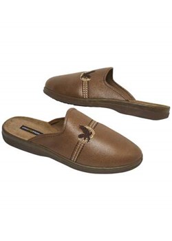 Kapcie z imitacji skóry podszyte polarem - id: 14994311 - marki Atlas For Men - 176581531 Kapcie z imitacji skóry podszyte polarem ze sklepu Atlas For Men w kategorii Kapcie męskie - zdjęcie 176581531