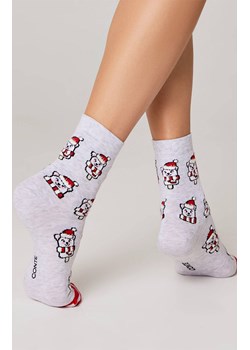 Świąteczne skarpetki damskie 31008-154, Kolor jasnoszary-wzór, Rozmiar 36-39, Conte ze sklepu Primodo w kategorii Skarpetki damskie - zdjęcie 176582114