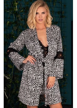 Szlafrok damski Nearan LC 90602, Kolor czarny-wzór, Rozmiar S/M, LivCo Corsetti Fashion ze sklepu Primodo w kategorii Szlafroki damskie - zdjęcie 176583871