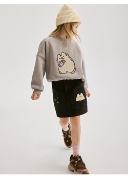 Reserved - Sztruksowa spódnica Pusheen - ciemnoszary ze sklepu Reserved w kategorii Spódnice dziewczęce - zdjęcie 176596054
