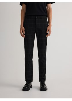 Reserved - Spodnie chino slim w kratę - czarny ze sklepu Reserved w kategorii Spodnie męskie - zdjęcie 176597213