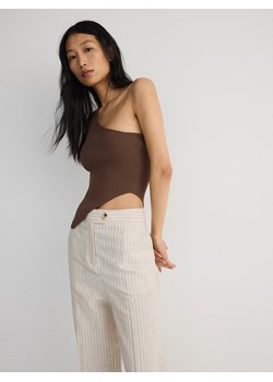 Reserved - Asymetryczny top - brązowy ze sklepu Reserved w kategorii Bluzki damskie - zdjęcie 176599701