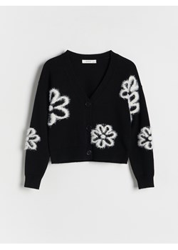 Reserved - Kardigan w kwiaty - czarny ze sklepu Reserved w kategorii Swetry dziewczęce - zdjęcie 176600451