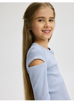 Reserved - Koszulka z wycięciami na rękawach - jasnoniebieski ze sklepu Reserved w kategorii Bluzki dziewczęce - zdjęcie 176600574