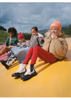 Reserved - Botki z przeszyciami - złamana biel ze sklepu Reserved w kategorii Buty zimowe dziecięce - zdjęcie 176601593