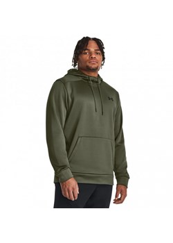 Męska bluza treningowa nierozpinana z kapturem Under Armour UA Armour Fleece Hoodie - oliwkowa/khaki ze sklepu Sportstylestory.com w kategorii Bluzy męskie - zdjęcie 176602293